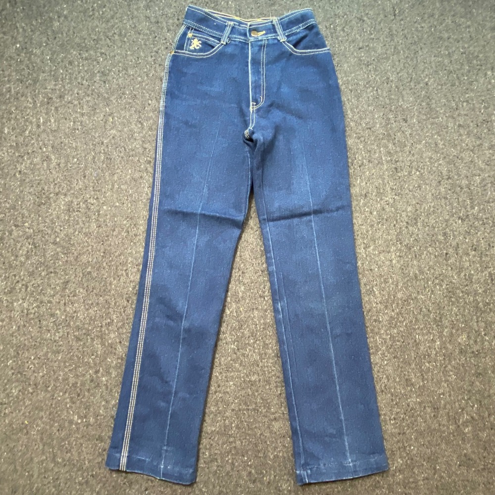Braxton Stretch Jeans 5 Womens Blue Vintage High Rise Lion Logo Straight Leg